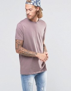 Удлиненная футболка с круглым вырезом ASOS - Фиолетовый