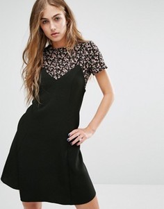 Платье на бретельках 2 в 1 с цветочным принтом Miss Selfridge - Мульти