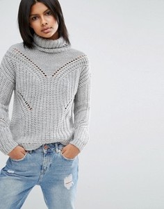 Джемпер с отделкой в рубчик ASOS - Серый