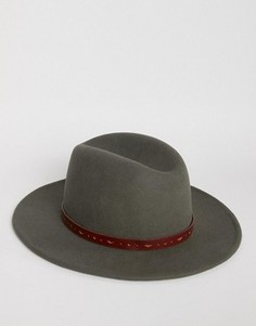 Темно-серая шляпа‑федора с отделкой ASOS - Серый