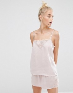 Шелковистый пижамный комплект Monki - Розовый
