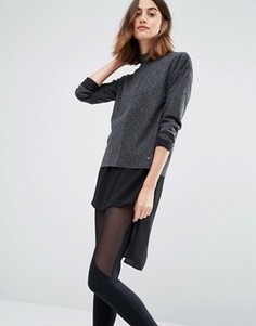Топ с высоким воротом и асимметричным тканым краем Vero Moda - Серый