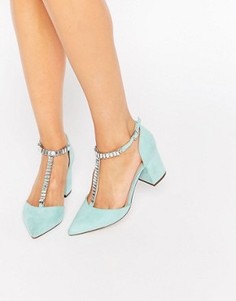 Туфли на каблуке с заостренным носком и отделкой ASOS SANTIAGO - Зеленый