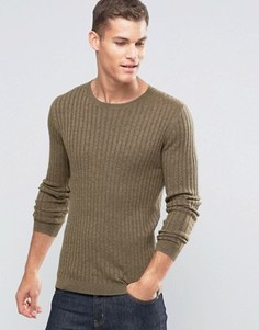 Джемпер цвета хаки в рубчик ASOS - Зеленый