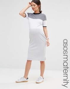 Трикотажное платье-футляр для беременных в стиле колор блок ASOS Maternity - Мульти