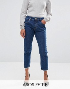 Синие джинсы слим в винтажном стиле с завышенной талией ASOS PETITE FARLEIGH - Синий
