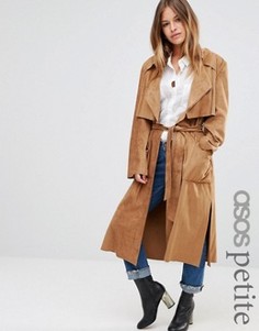 Макинтош из искусственной замши ASOS PETITE - Stone