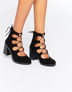Сандалии на шнуровке ASOS TANGERINE - Черный