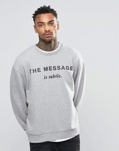 Oversize-свитшот с принтом Diesel S-Pond-GR - Серый