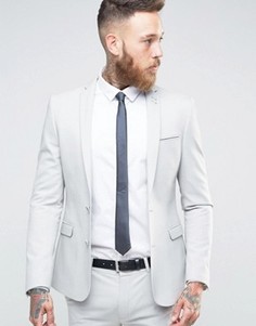 Светло-серый супероблегающий пиджак ASOS - Серый