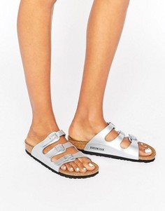 Серебристые узкие сандалии Birkenstock Florida - Серебряный