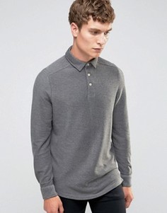 Поло с длинными рукавами Selected Homme - Серый