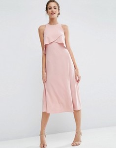 Двухслойное платье миди ASOS WEDDING - Розовый