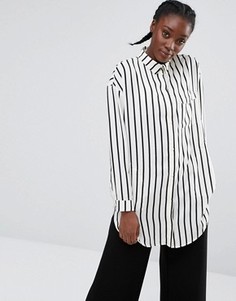 Монохромная рубашка в полоску Monki - Белый