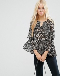 Комбинируемая блузка с цветочным принтом и оборками ASOS - Мульти