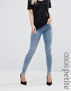 Рваные облегающие джинсы ASOS PETITE Lisbon - Синий