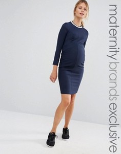 Облегающее платье в рубчик для беременных Bluebelle Maternity - Темно-синий