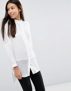 Свободная блузка с полупрозрачными вставками ASOS - Белый