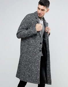 Фактурное черно-белое пальто ASOS - Серый