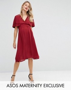Короткое приталенное платье для беременных ASOS Maternity - Красный