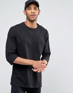 Oversize-футболка с рукавами 3/4 ASOS - Черный