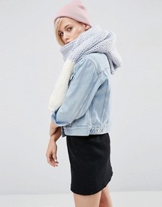 Вязаный шарф в стиле колор блок ASOS - Фиолетовый