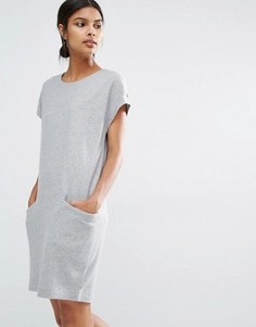 Шерстяное платье с oversize-карманами Y.A.S Evita - Серый
