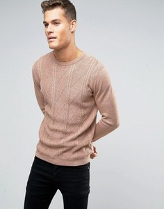 Хлопковый джемпер с косичками ASOS - Бежевый