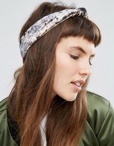Повязка на голову с принтом роз и узелком ASOS - Красный