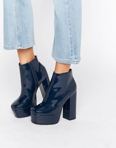 Ботильоны на платформе ASOS ELLEN - Темно-синий