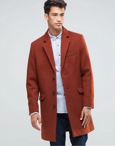 Красно-бурое шерстяное пальто ASOS - Красный