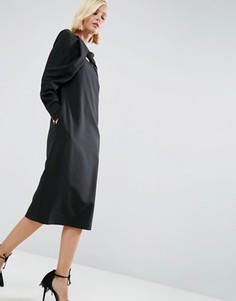 Платье миди с перекрученным дизайном ASOS WHITE - Черный