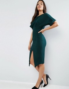 Платье с разрезом спереди ASOS - Зеленый