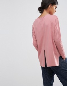 Oversize-топ с длинными рукавами и разрезом на спине ASOS - Розовый