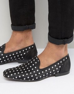 Черные лоферы с вышивкой в горошек ASOS - Черный