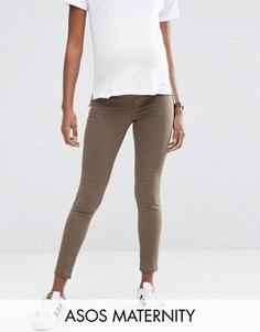 Каштаново-коричневые джинсы для беременных ASOS Maternity Rivington - Коричневый