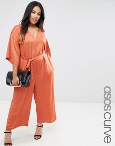 Комбинезон с поясом ASOS CURVE - Оранжевый