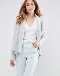 Свободный кардиган в крупный рубчик ASOS - Серый