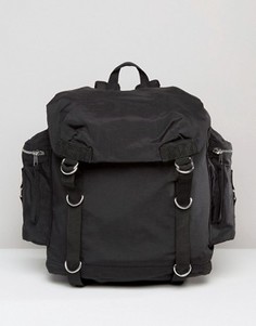 Черный рюкзак с ремешками ASOS Commander - Черный