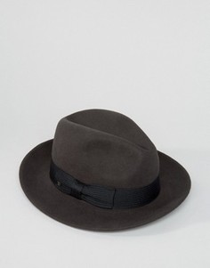 Мягкая фетровая шляпа Brixton Nelson - Серый