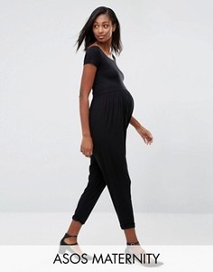 Трикотажный комбинезон для беременных ASOS Maternity - Черный