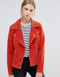 Замшевая байкерская куртка Vila - Красный