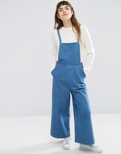 Укороченный джинсовый комбинезон ASOS - Синий
