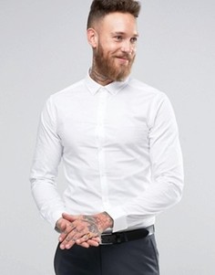 Белая рубашка с воротником на пуговицах и длинными рукавами ASOS - Белый