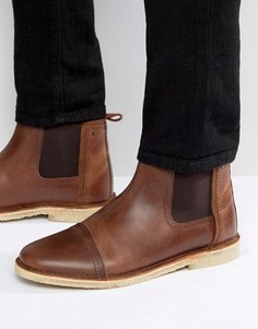 Коричневые кожаные ботинки челси ASOS - Коричневый