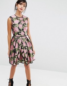 Платье мини с принтом роз ASOS SALON - Мульти