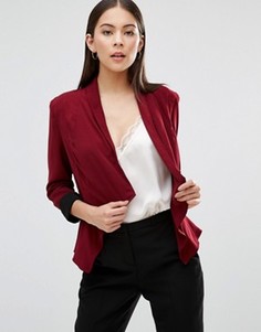 Укороченный пиджак с каскадной драпировкой AX Paris - Красный