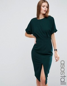 Платье с разрезом спереди ASOS TALL - Зеленый
