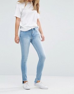 Зауженные джинсы с необработанной кромкой Vila - Синий