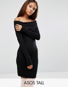Облегающее платье мини с длинными рукавами ASOS TALL - Черный